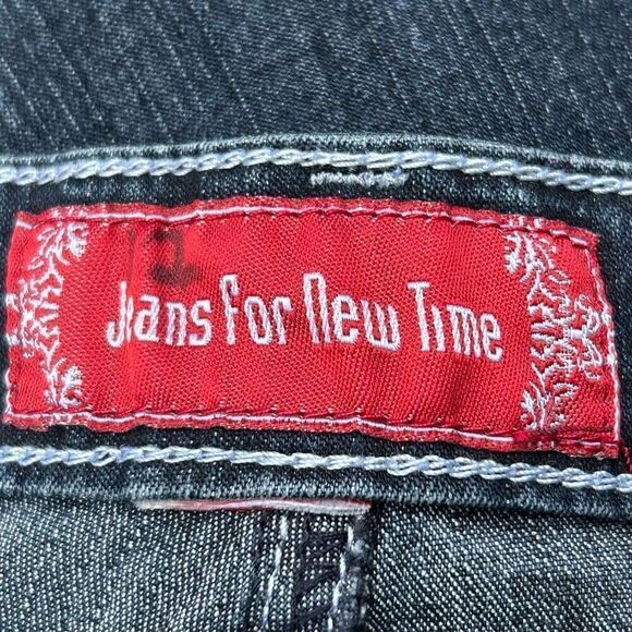 JFNT Jeans For New Time Jeans Women's Size 14 Dark Wash Blue Straight Leg Denim - Picture 9 of 10